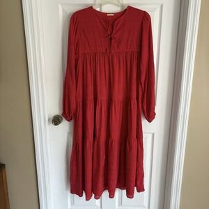Matt's Yamini Booj Dress Long Sleeve Red M